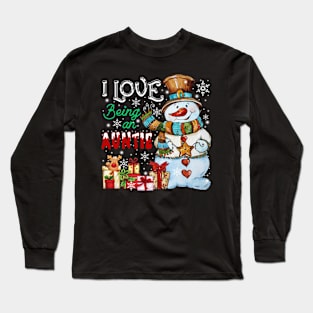 I Love Being An Auntie Snowman Christmas Long Sleeve T-Shirt